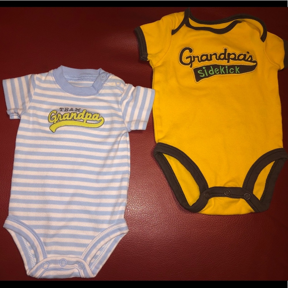 (2 for $12)  NB & 3 month Grandpa onesies